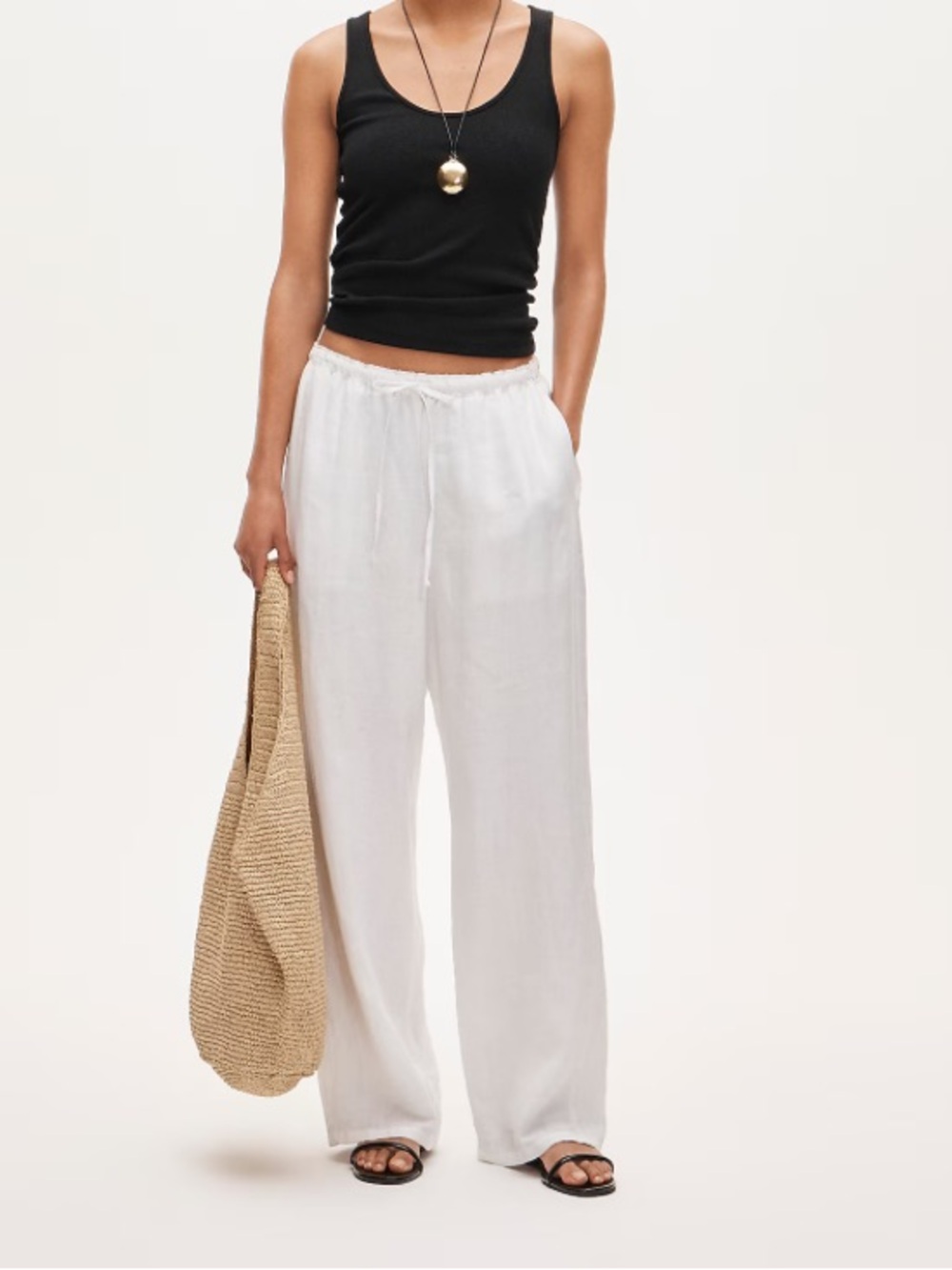 J crew white Petite Soleil pant in linen